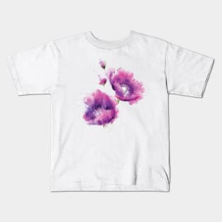 Watercolor purple flower Kids T-Shirt